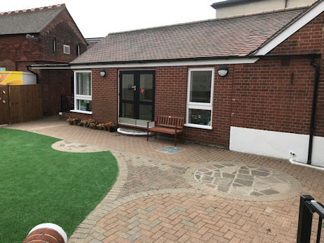 Photograph: There is a lovely patio at the day care centre